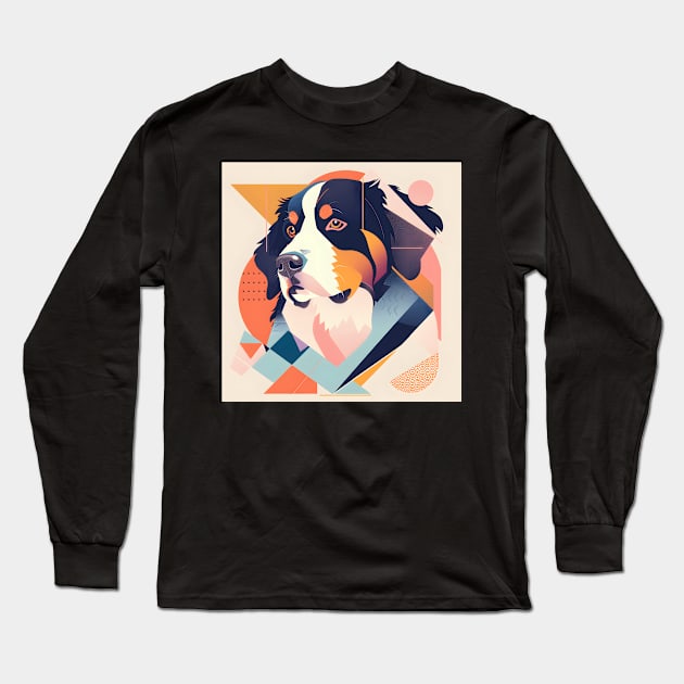 70s Bernese Mountain Dog Vibes: Pastel Pup Parade Long Sleeve T-Shirt by NatashaCuteShop